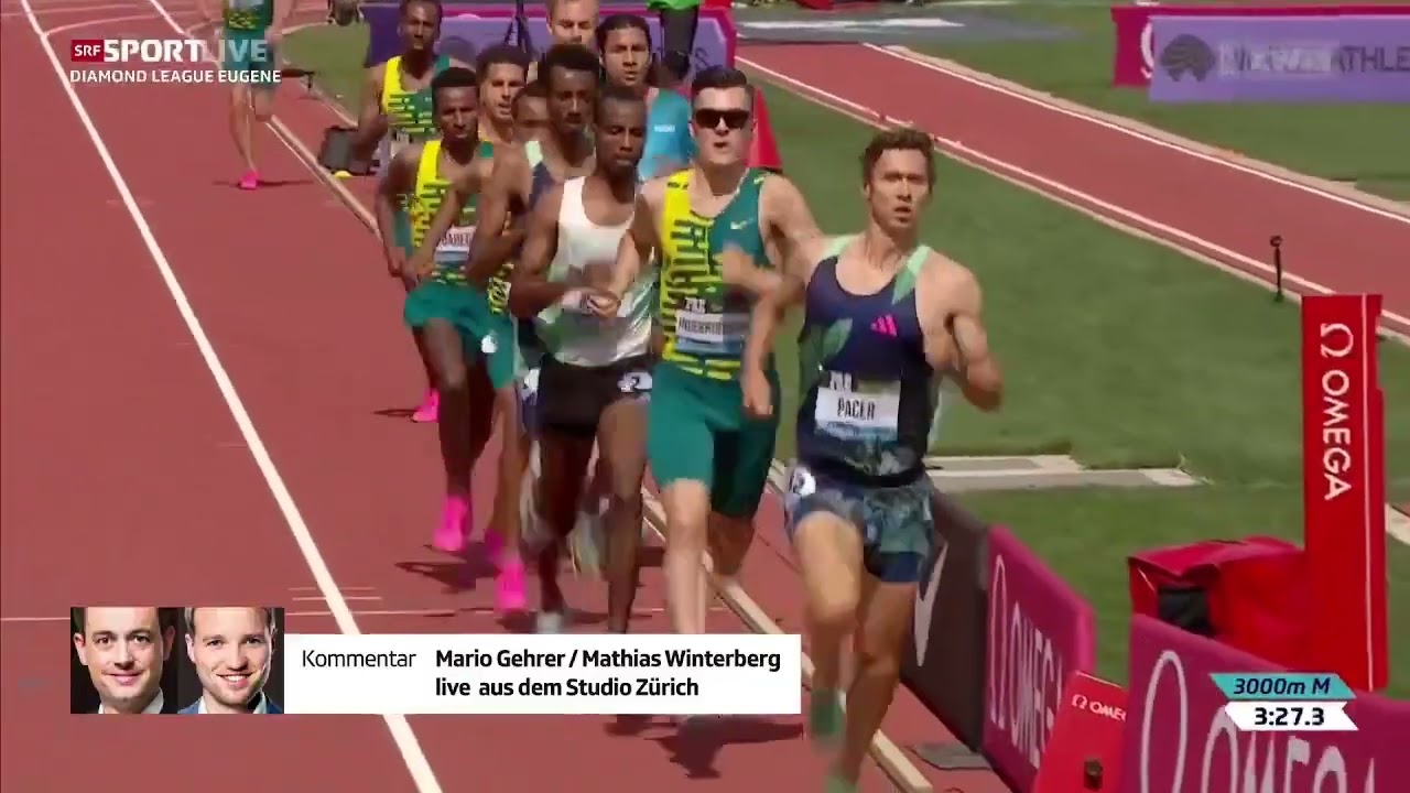 Ingebrigtsen and Kejelcha epic 3'000m battle to photo finish - 2023 Prefontaine Classic