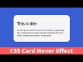 CSS Card Hover Animation