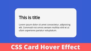 CSS Card Hover Animation