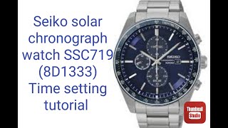 How to set Time on Seiko solar chronograph watch SSC719  tutorial#watchservicebd - YouTube