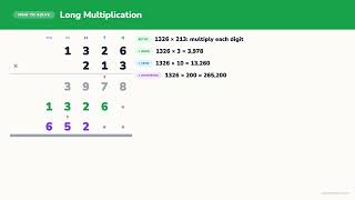 Column Multiplication Long 3-Digit | What is 1326 × 213? | Solve it! Maths (4.8)