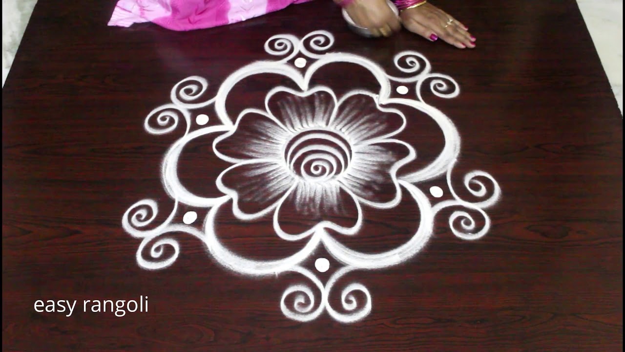 Indian traditional rangoli art designs - Freehand kolam - easy ...