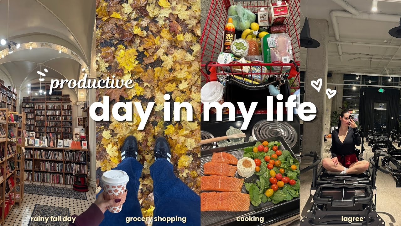 productive *FALL* day in my life | trader joes haul, evening workout, cooking, and cozy night in!