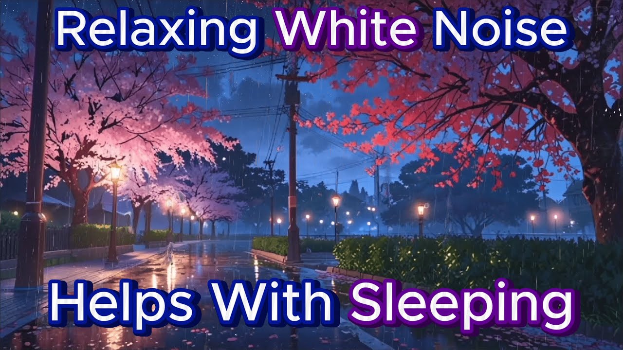 Sakura Drizzle - A Starry Rainy Night - Ambient Rain, Wind, & Night sounds | Sleeping & Relaxation 😴