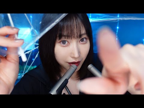 【ASMR】雨の日に聞く☔️徐々にマウスサウンドに変わっていく大量囁きオノマトペ