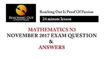 Mathematics N3 November 2017 Exam Question and Answers