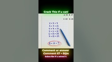 Only for Genius Minds | 8+17 ? | Solve the Operator Puzzle if You Can! 🤯🧠