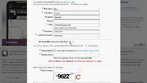 MapQuest Developer Network Signup
