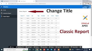 How to Change Title of Classic Report in Oracle Apex | Mr Gactack