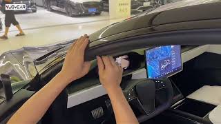 Electric Sunshade for Tesla Model S 2021+ Intelligent Button Voice Control Roof Shade Install Sunshade For Tesla Model S