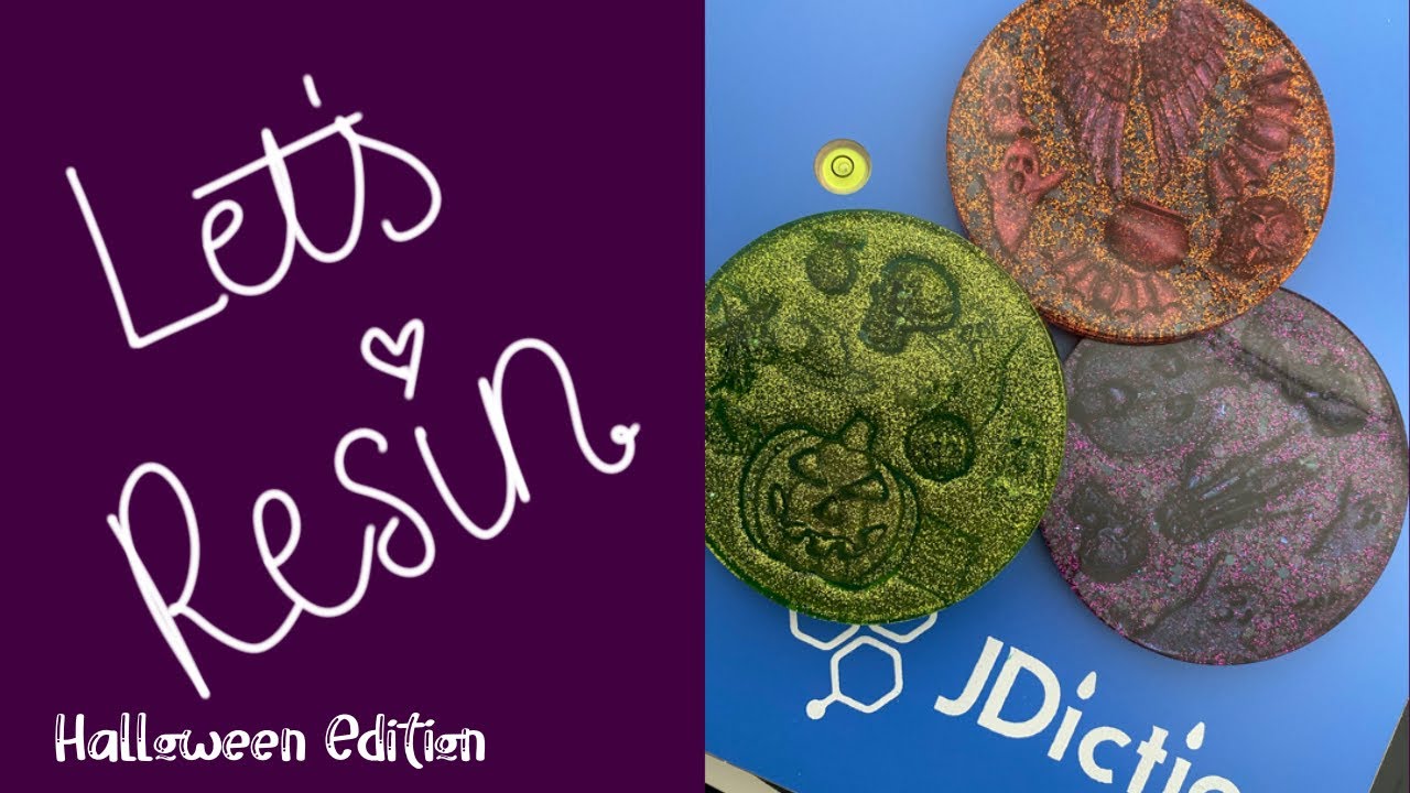 USING MY SILICONE INLAYS IN RESIN COASTERS - HALLOWEEN PROJECT