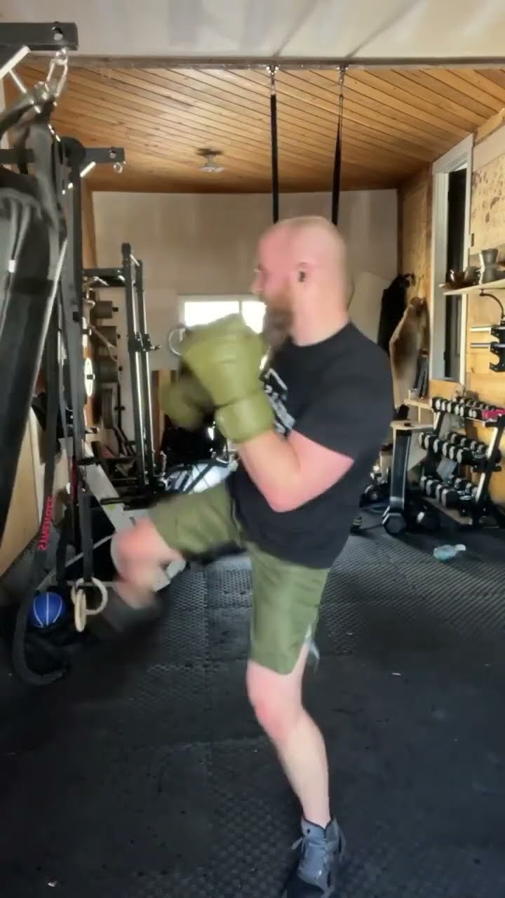 Training with the halfling @HayabusaInc  memory before the gym gets a makeover. #mma #boxing #dad