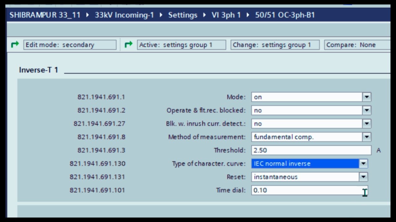 Chapter: 5 __Settings Configuration of SIEMENS 7SJ81 Relay.