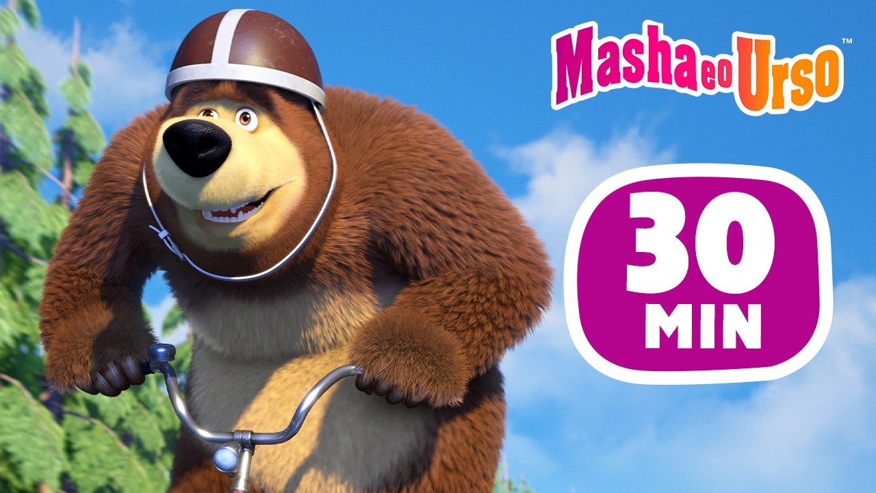Masha e o Urso 👱‍♀️🐻 🚲 Corrida Na Floresta 🚴‍♂️🔄 Desenhos animados ⚡ 30 minutos