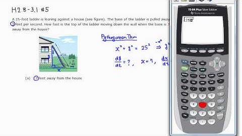 Example: How to Solve a Related Rates Problem (Ladder Problem) - M109 H2.8-3.1 #5(a) (S13)
