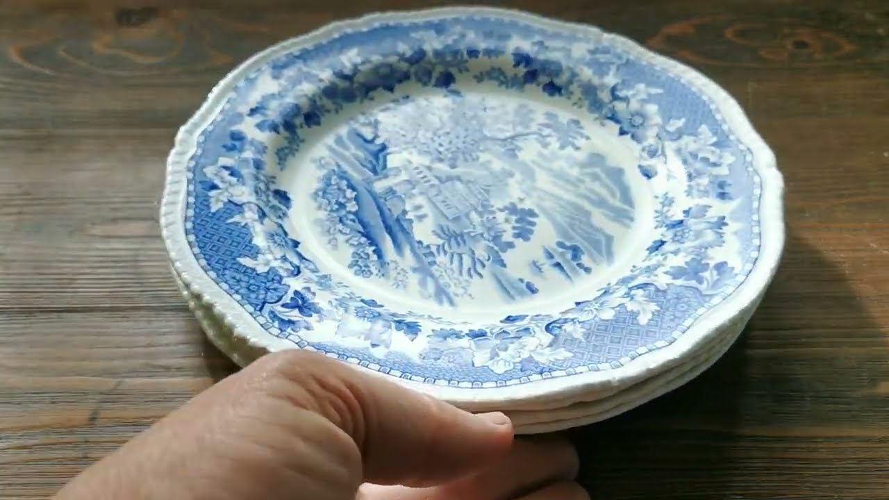 Dawson フローブルー プレート 1840–60年代 イギリスアンティーク Dawson フローブルー プレート 1840–60年代 イギリスアンティーク