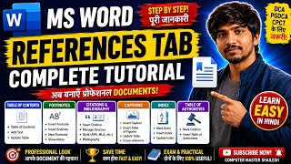 MS Word References Tab Complete Tutorial in Hindi | References Tab Full Explained | TOC, Footnotes..