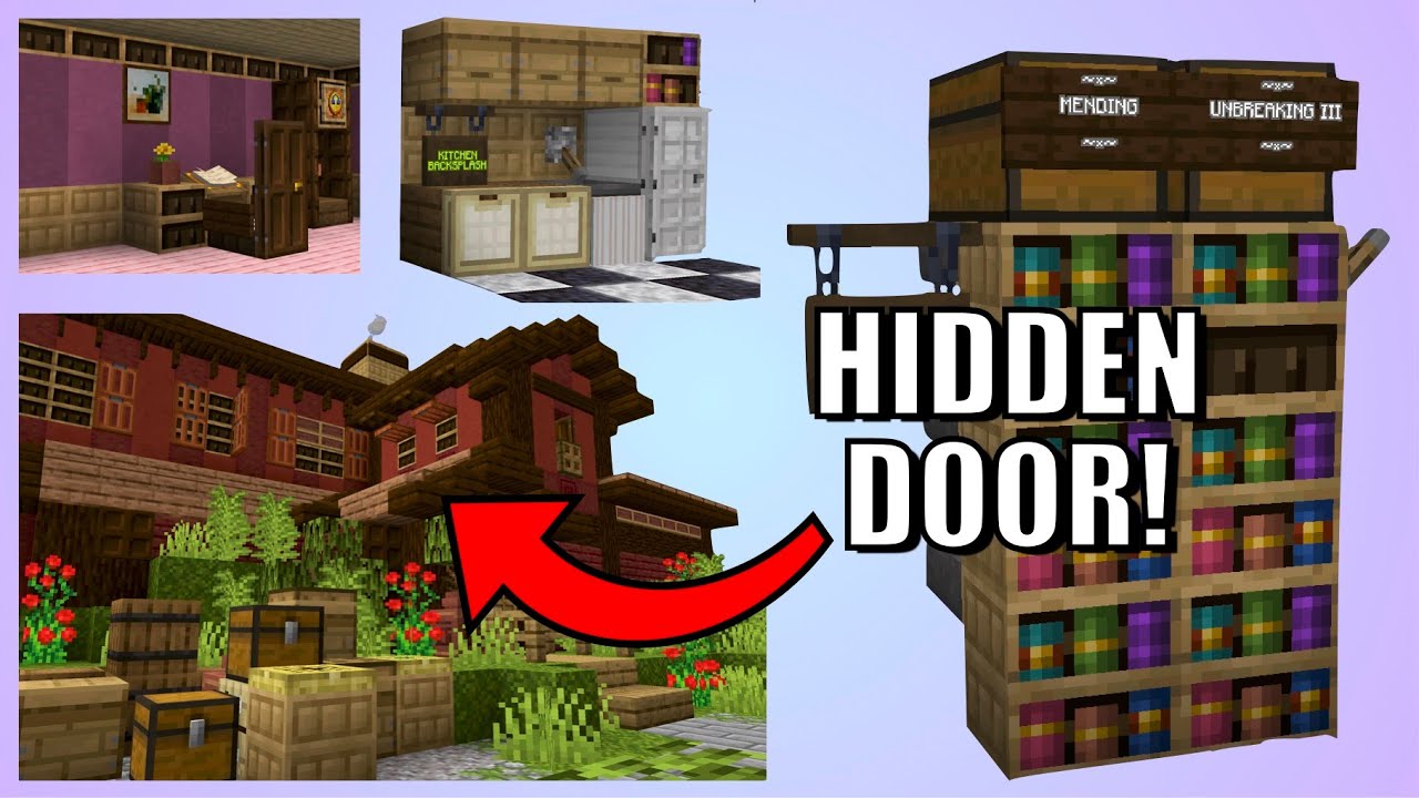 EASY Chiseled Bookshelf Secret Door in Minecraft 