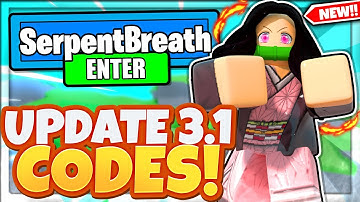 ALL NEW SECRET *SERPENT BREATHING* UPDATE 3.1 CODES In Roblox Demonfall!