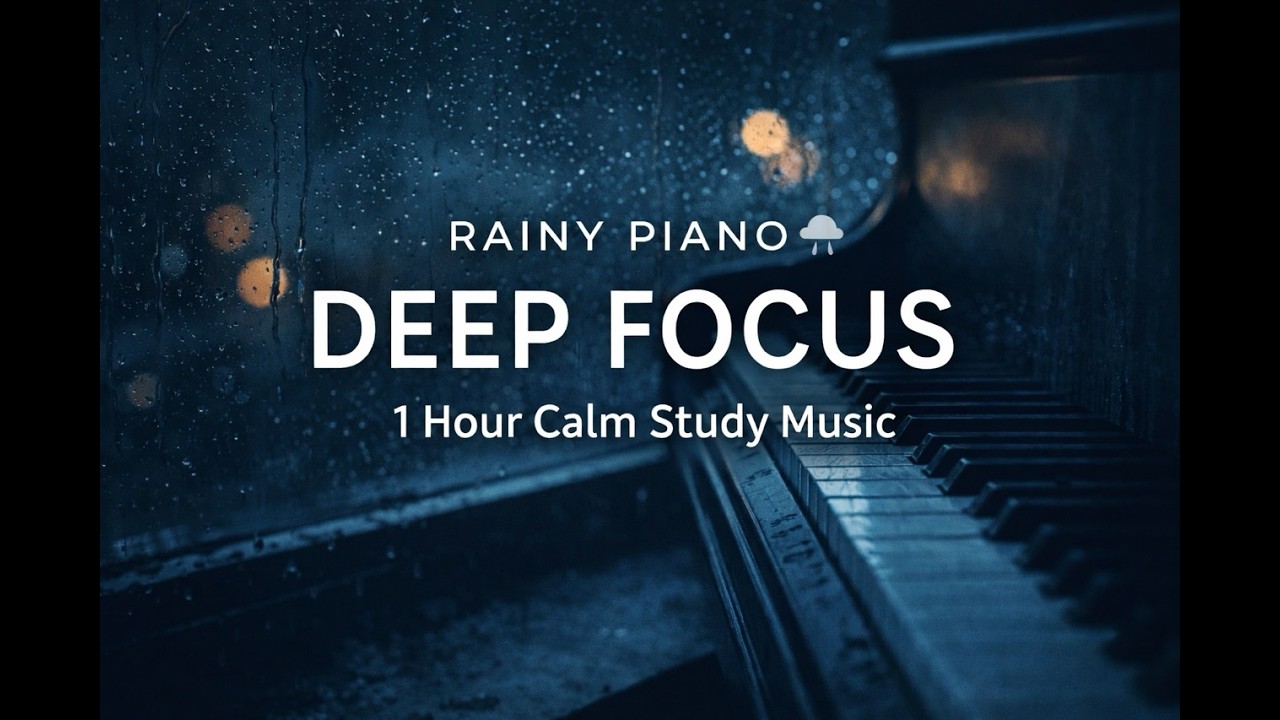 Rainy Piano for Deep Focus 🌧️ 1 Hour Calm Study Music - YouTube