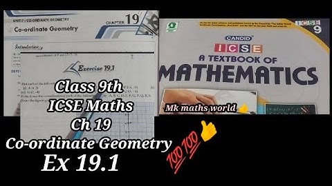 Class 9th ICSE Maths Ch 19 Co-ordinate Geometry 👍Ex 19.1👍easy explained 💯 Subscribe 👍like👍share 👍