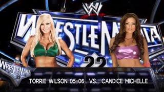 Wwe Wrestlemania 22 Match 11 Torrie Wilson Vs Candice Michelle Not A Pillow Fight