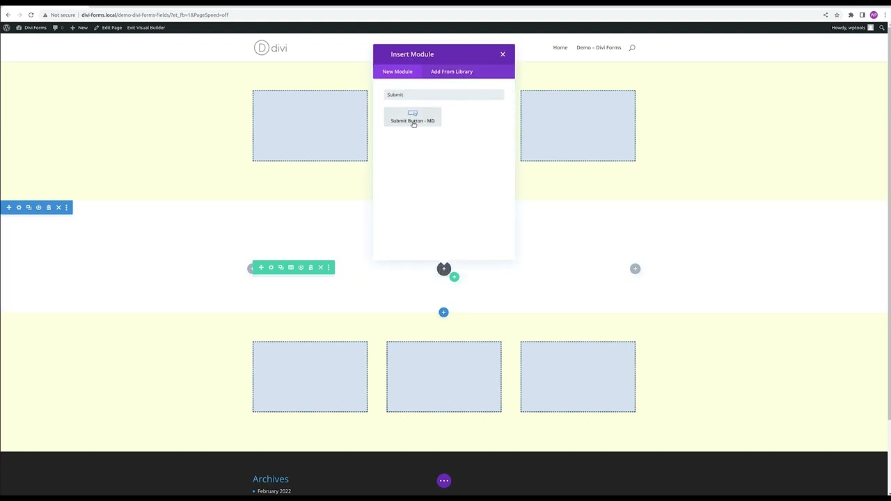 "Submit Button" Divi Module