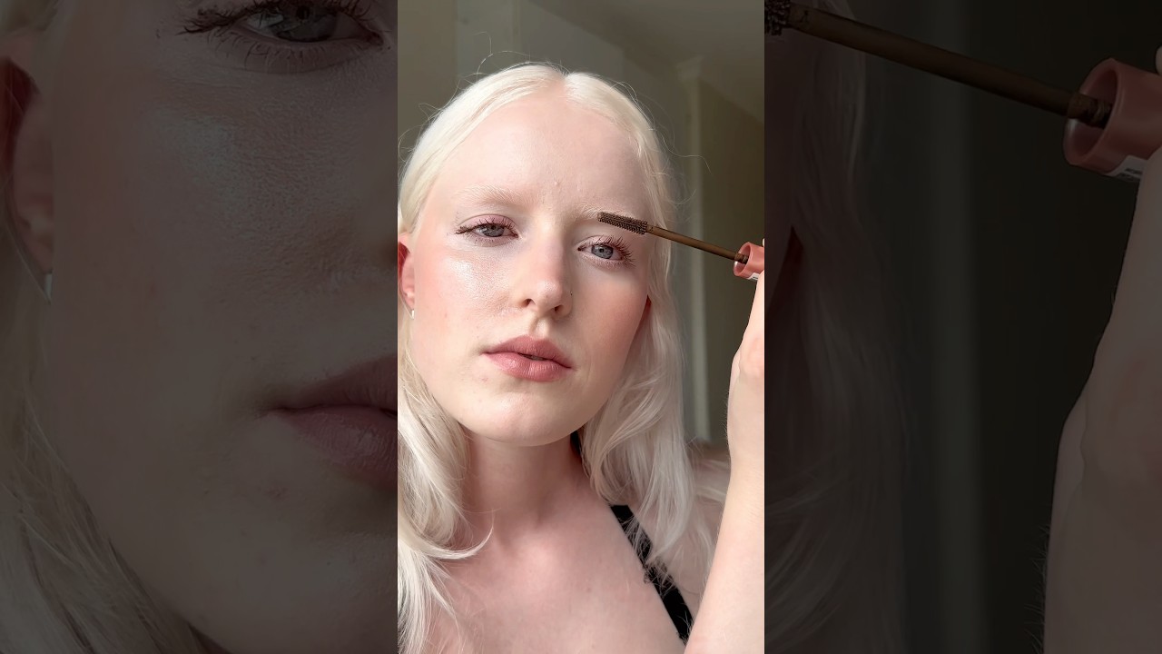 Light brown mascara on white eyelashes 🤎 