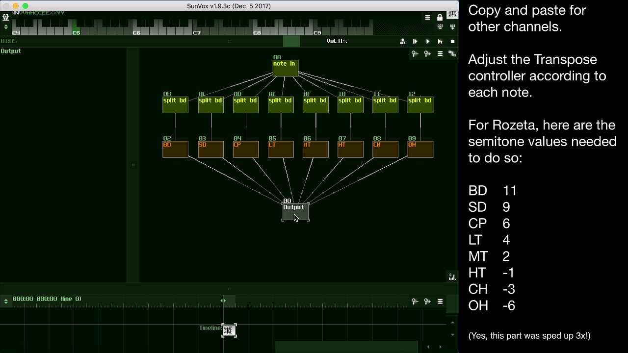 SunVox Tutorial: Using MultiSynths to organize drums into a single module