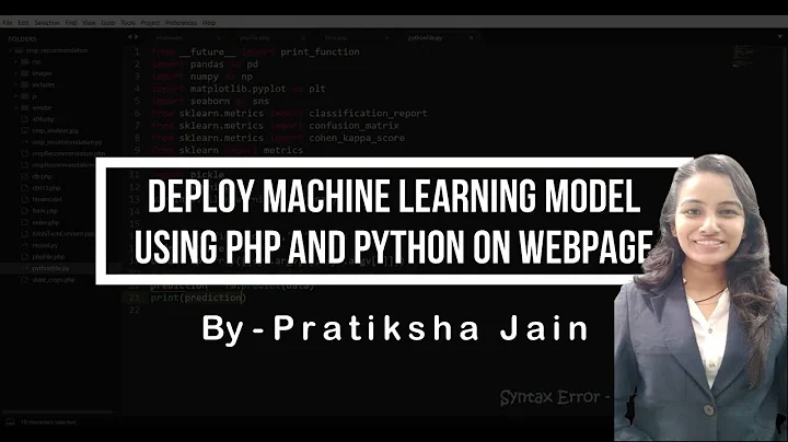 Deploy Machine Learning Model Using PHP and Python on Webpage | Pratiksha Jain