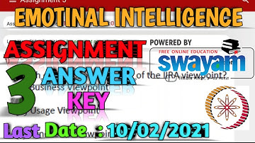 NPTEL Assignment 3 Answer key |Emotinal Intelligence|Credit Course |Last Date Submission-10/02/2021
