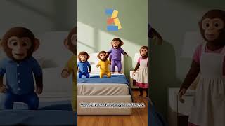 5 Little Monkeys Jumping on the Bed 3D Animation Rhymes #kiddokraft