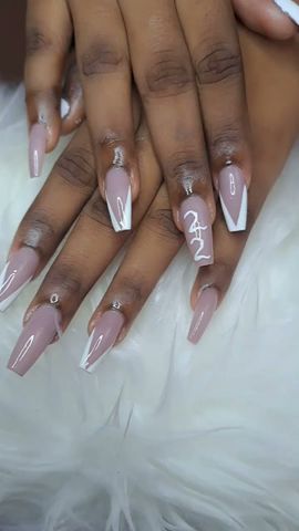 Gel X Medium Length White Nails. Graduating Class 2022 #nails #whitenails