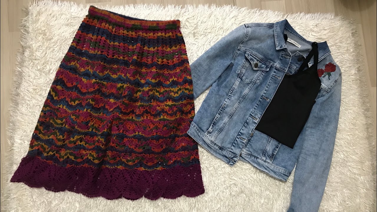 Marka kıyafetlere taş çıkaran tığ işi etek yapımı