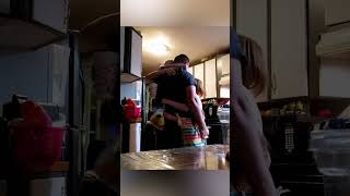 Soldier dad hides for 5 hours to surprise family with homecoming | Militarykind #shorts