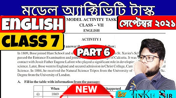 class 7 English (ইংরেজি) model activity task part 6 || model activity task English class 7 part 6