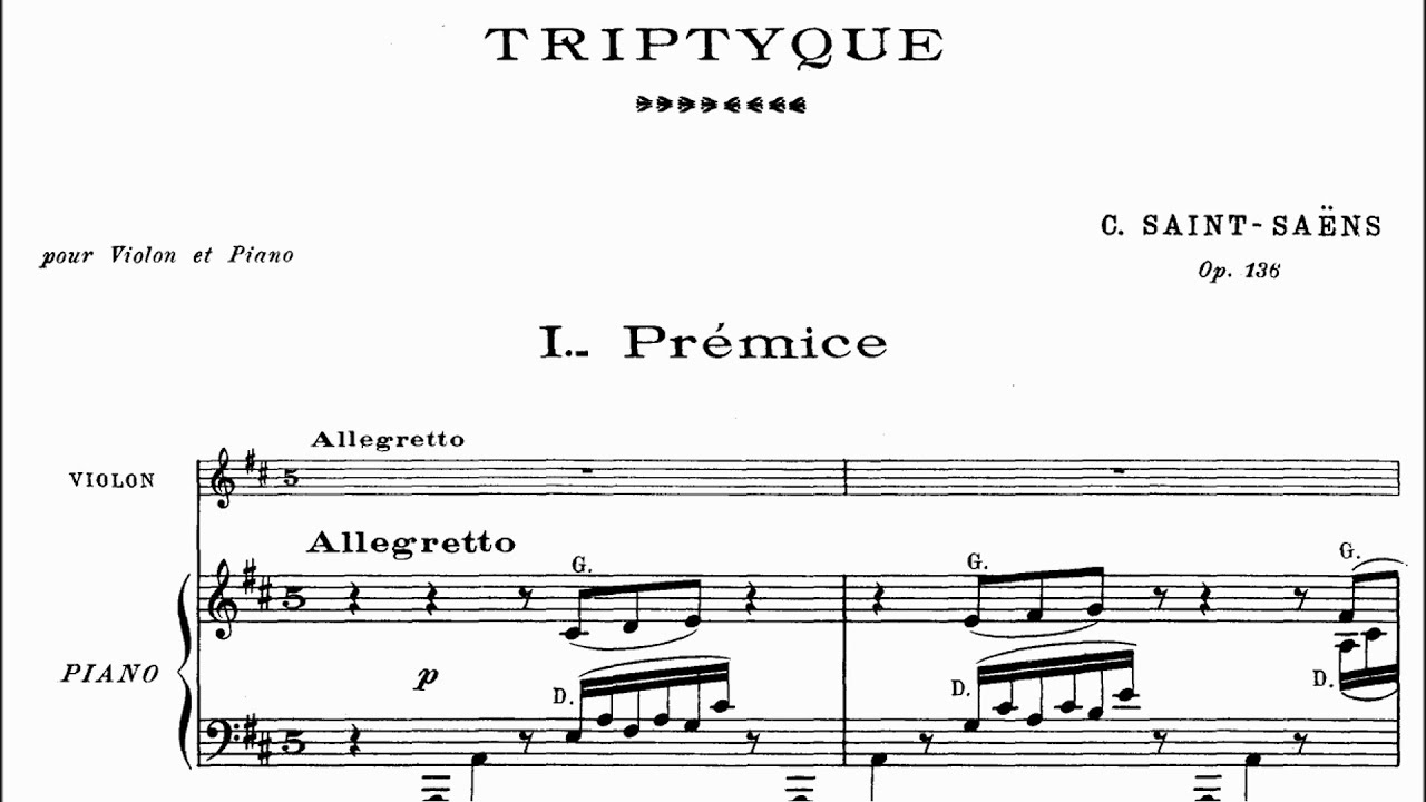 Camille Saint Saëns - Triptyque, Op. 136 (1912)