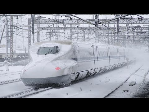 awesome japanese train in snow day