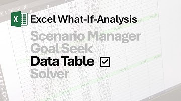 Excel What-If-Analysis: Data Table