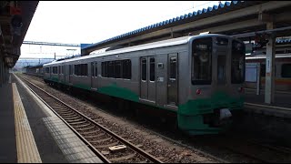 直江津駅に停車中のえちごトキめき鉄道妙高はねうまラインET127系