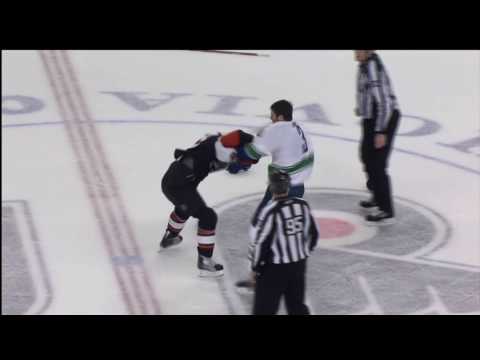 Kevin Bieksa Superman Punch on Mike Richards - Canucks At Flyers - 12.03.09 - HD