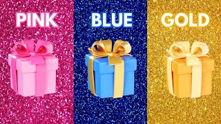 Pink Blue Gold Box Challenge 🙀 #chooseyourgift #giftbox