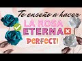 Tutorial  cmo hacer una rosa eterna perfecta  regalo para mam  rosas de listn  fcil y rapido