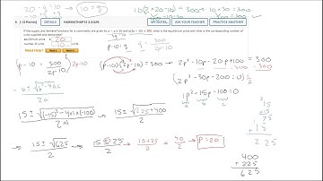 Finite Mathematics & Calculus | Question: If the supply and demand functions for a commodity are ...