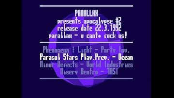 Commodore Amiga demo: Parallax - Apocalypse #2 pack menu (1992)