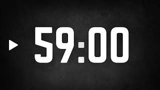 59 Minute Timer - Black and White, No Music, Tinny Alarm Sound