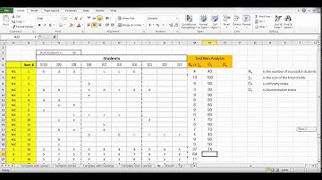 Using Excel - Test Item Analysis, Difficulty Index for PC items