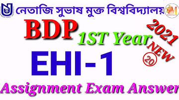 BDP 1ST YEAR EHI-1 History Assignment MCQ Question/Answer