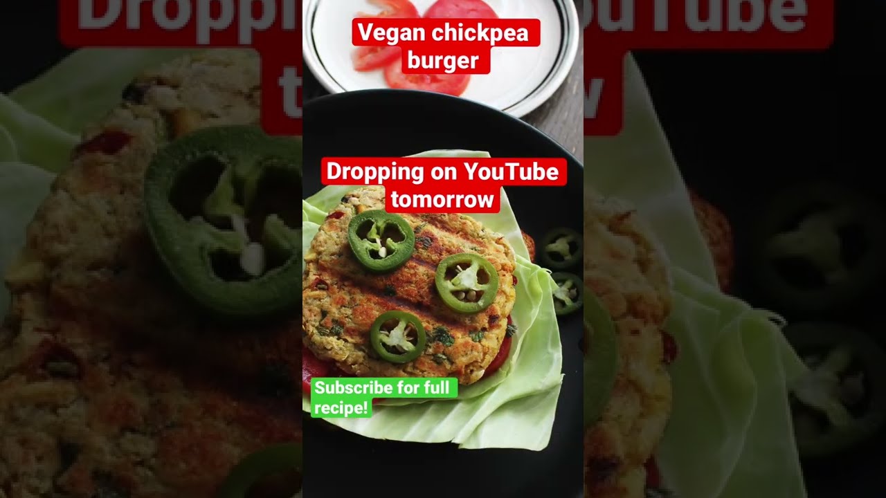 VEGAN chickpea burger with patty from scratch | Innovative low carb, high fiber open burger sandwich