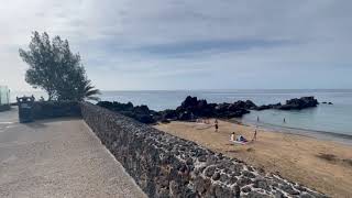 Old town Marina walk to New town strip in Puerto del Carmen, Lanzarote, Canary Islands, Spain